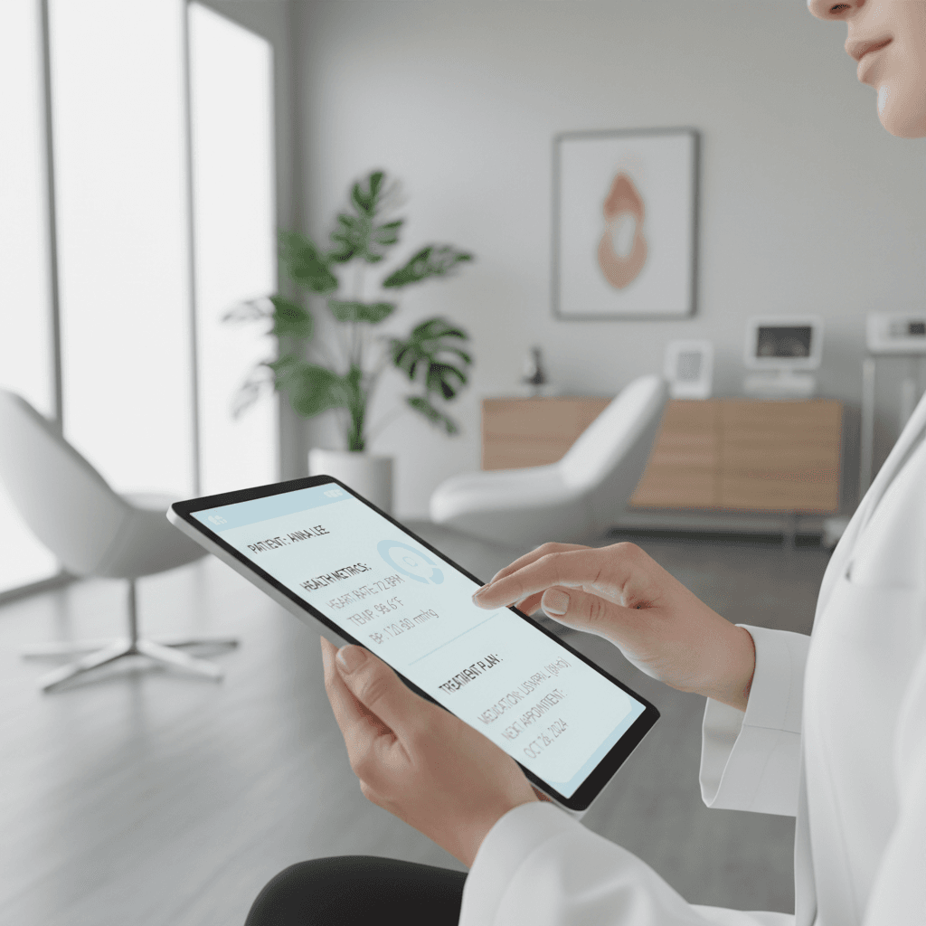 Healthcare provider reviewing patient assessment notes