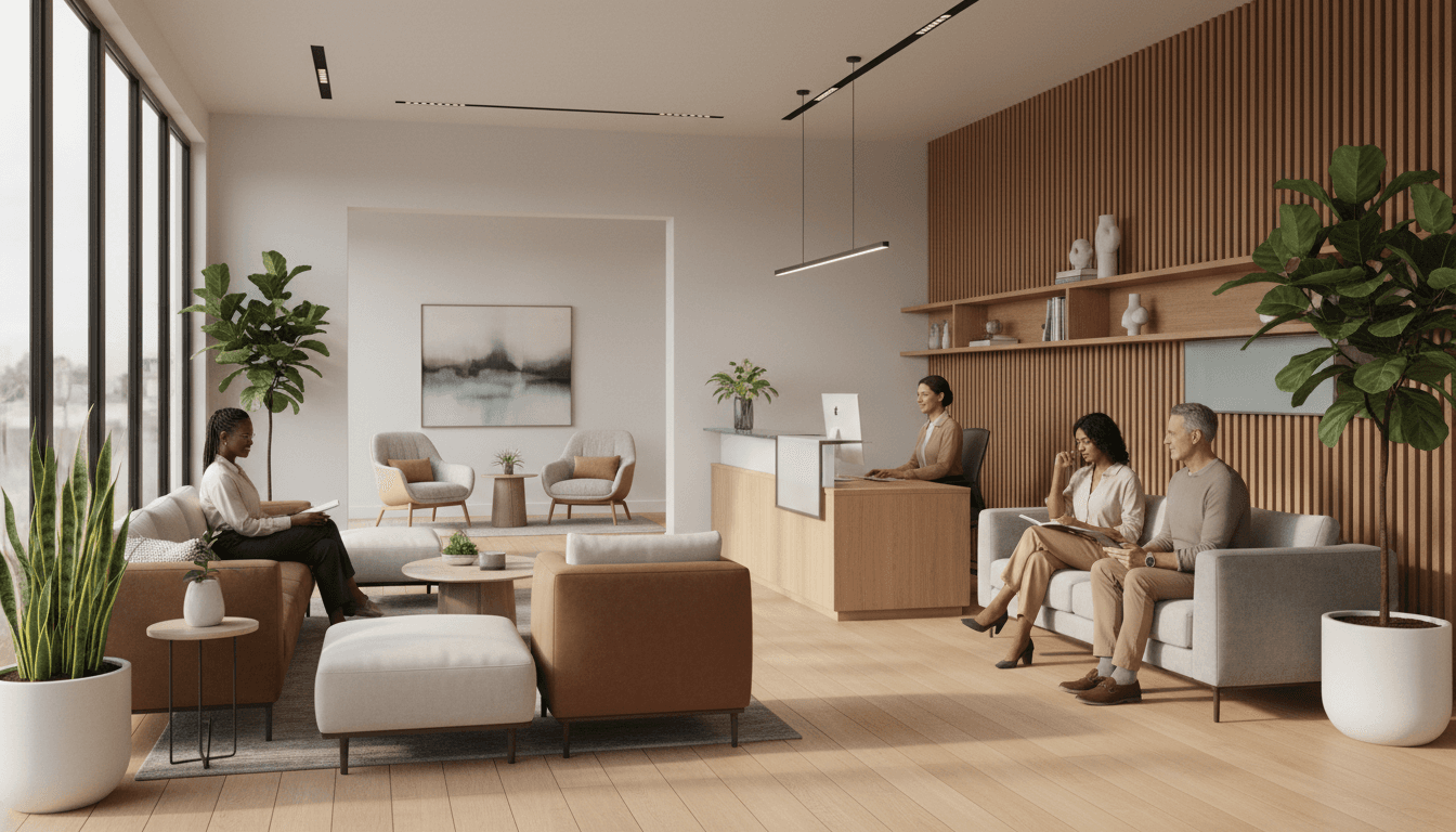 Modern welcoming clinic waiting area